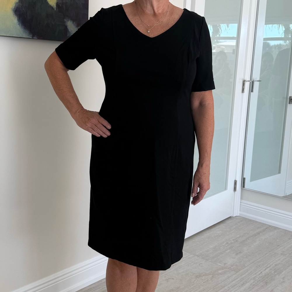 Talbots Classic Black Midi Stretch Dress